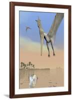 Pteranodon Fishing for Food-null-Framed Art Print
