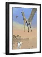 Pteranodon Fishing for Food-null-Framed Art Print