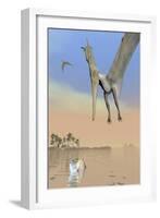 Pteranodon Fishing for Food-null-Framed Art Print