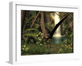 Pteranodon Pterosaur, Artwork-Friedrich Saurer-Framed Photographic Print