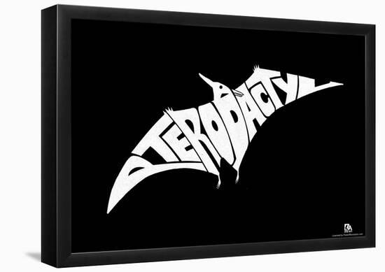 Pterodactyl Text Poster-null-Framed Poster