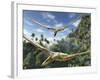 Pterosaurs Flying, Computer Artwork-Roger Harris-Framed Photographic Print