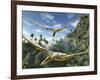 Pterosaurs Flying, Computer Artwork-Roger Harris-Framed Photographic Print