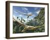 Pterosaurs Flying, Computer Artwork-Roger Harris-Framed Photographic Print