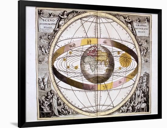 Ptolemaic (Geocentric/Earth-Centre) System of the Universe, 1708-null-Framed Giclee Print