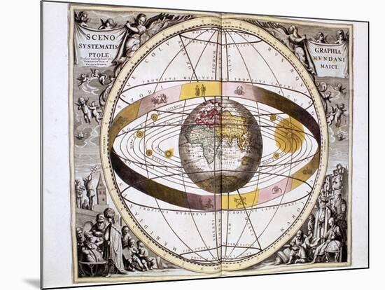 Ptolemaic (Geocentric/Earth-Centre) System of the Universe, 1708-null-Mounted Giclee Print