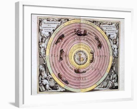 Ptolemaic (Geocentric/Earth-Centre) System of the Universe, 1708-null-Framed Giclee Print