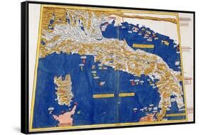 Ptolemaic Map of Italy, 1482-Nicolaus Germanus-Framed Stretched Canvas