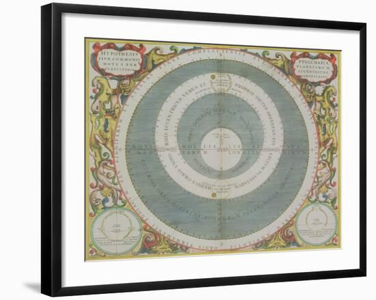 Ptolemaic System, from "The Celestial Atlas, or the Harmony of the Universe"-Andreas Cellarius-Framed Giclee Print