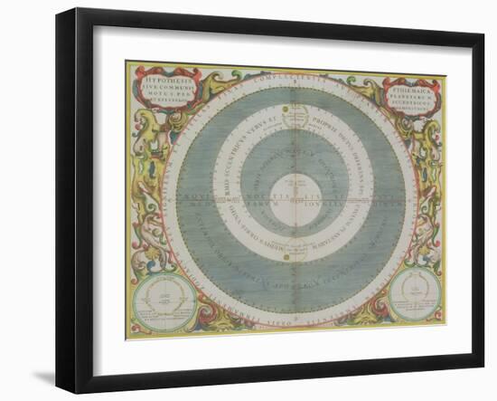 Ptolemaic System, from "The Celestial Atlas, or the Harmony of the Universe"-Andreas Cellarius-Framed Giclee Print