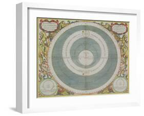Ptolemaic System, from "The Celestial Atlas, or the Harmony of the Universe"-Andreas Cellarius-Framed Giclee Print