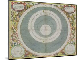 Ptolemaic System, from "The Celestial Atlas, or the Harmony of the Universe"-Andreas Cellarius-Mounted Giclee Print