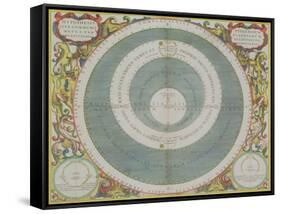 Ptolemaic System, from "The Celestial Atlas, or the Harmony of the Universe"-Andreas Cellarius-Framed Stretched Canvas