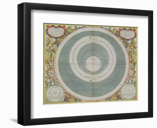 Ptolemaic System, from "The Celestial Atlas, or the Harmony of the Universe"-Andreas Cellarius-Framed Premium Giclee Print