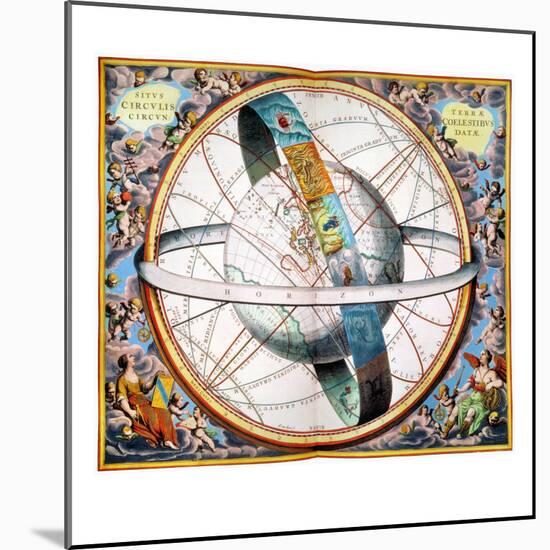 Ptolemaic Universe, 1660-Andreas Cellarius-Mounted Giclee Print