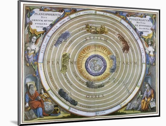 Ptolemaic View of the Universe, 1661-Andreas Cellarius-Mounted Giclee Print
