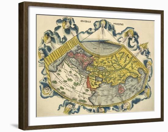 Ptolemic World Map-Claudius Ptolemy-Framed Giclee Print