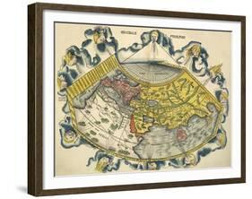 Ptolemic World Map-Claudius Ptolemy-Framed Giclee Print