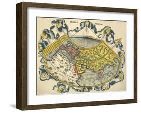 Ptolemic World Map-Claudius Ptolemy-Framed Giclee Print