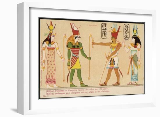 Ptolemy and Cleopatra Make Offerings to Divinities-S. Pollaroli-Framed Art Print