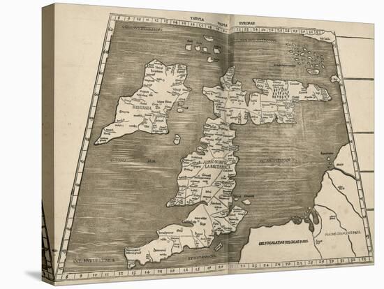 Ptolemy's Map of Britain, 16th Century-Library of Congress-Stretched Canvas