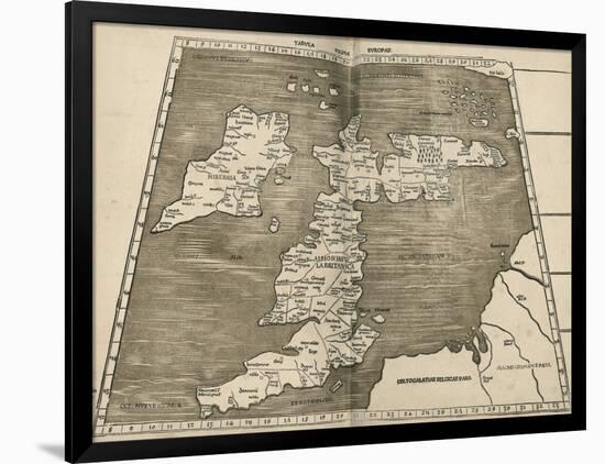 Ptolemy's Map of Britain, 16th Century-Library of Congress-Framed Photographic Print