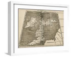 Ptolemy's Map of Britain, 16th Century-Library of Congress-Framed Photographic Print