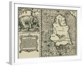 Ptolemy's Map of Ceylon, 2nd Century-Science Source-Framed Giclee Print