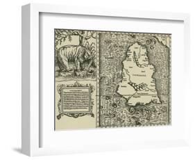 Ptolemy's Map of Ceylon, 2nd Century-Science Source-Framed Giclee Print