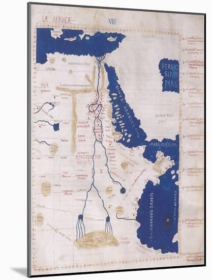 Ptolemy's Map of the Nile, 2nd Century-Science Source-Mounted Giclee Print