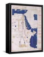 Ptolemy's Map of the Nile, 2nd Century-Science Source-Framed Stretched Canvas