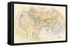 Ptolemy's Map of the World Shown in Red, True Locations in Black-null-Framed Stretched Canvas