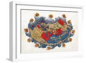 Ptolemy's World Map, 2nd Century-Science Source-Framed Giclee Print