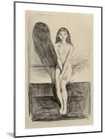 Puberty Black and White, 1894-Edvard Munch-Mounted Giclee Print