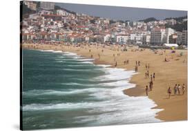 Public Beach in the Resort Town of Nazare on the Portuguese Coast-Mallorie Ostrowitz-Stretched Canvas