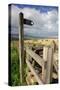 Public Footpath Sign and Kissing Gate, Longridge Fell, Lancashire-Peter Thompson-Stretched Canvas