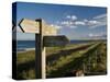 Public Footpath Sign on Lindisfarne, Northumberland, England, United Kingdom, Europe-Rob Cousins-Stretched Canvas