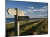 Public Footpath Sign on Lindisfarne, Northumberland, England, United Kingdom, Europe-Rob Cousins-Mounted Photographic Print