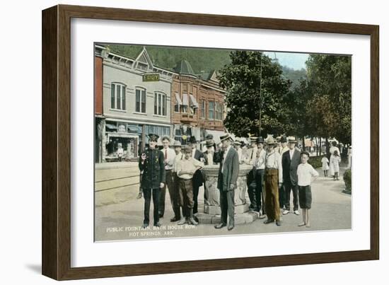 Public Fountain, Hot Springs-null-Framed Art Print