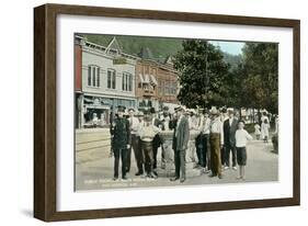 Public Fountain, Hot Springs-null-Framed Art Print