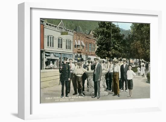 Public Fountain, Hot Springs-null-Framed Art Print