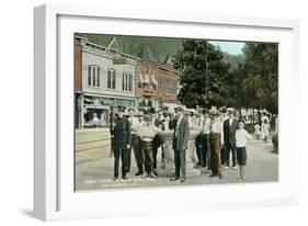 Public Fountain, Hot Springs-null-Framed Art Print