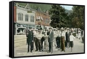 Public Fountain, Hot Springs-null-Framed Stretched Canvas