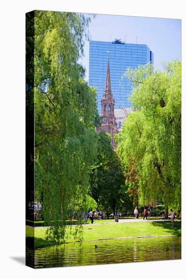 Public Garden founded 1837 and Boston Common in Summer, Boston, Ma., New England, USA-null-Stretched Canvas