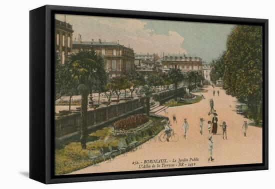 Public Garden in Bordeaux, France. Postcard Sent in 1913-French Photographer-Framed Stretched Canvas