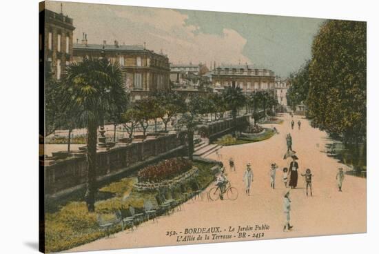 Public Garden in Bordeaux, France. Postcard Sent in 1913-French Photographer-Stretched Canvas
