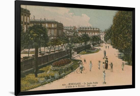 Public Garden in Bordeaux, France. Postcard Sent in 1913-French Photographer-Framed Giclee Print