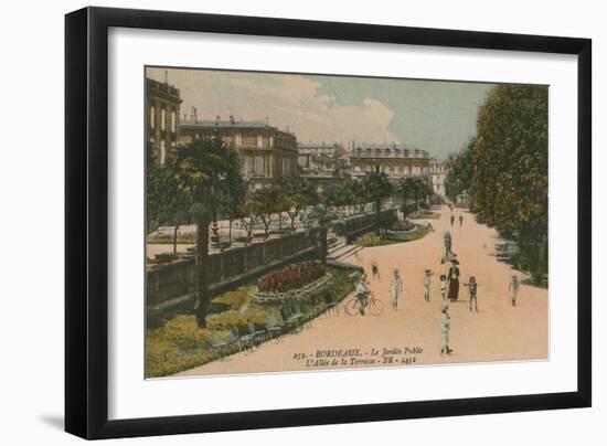 Public Garden in Bordeaux, France. Postcard Sent in 1913-French Photographer-Framed Giclee Print