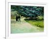 Public Garden With Couple And Blue Fir Tree: the Poet's Garden Iii, 1888-Vincent van Gogh-Framed Giclee Print