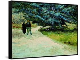 Public Garden With Couple And Blue Fir Tree: the Poet's Garden Iii, 1888-Vincent van Gogh-Framed Stretched Canvas